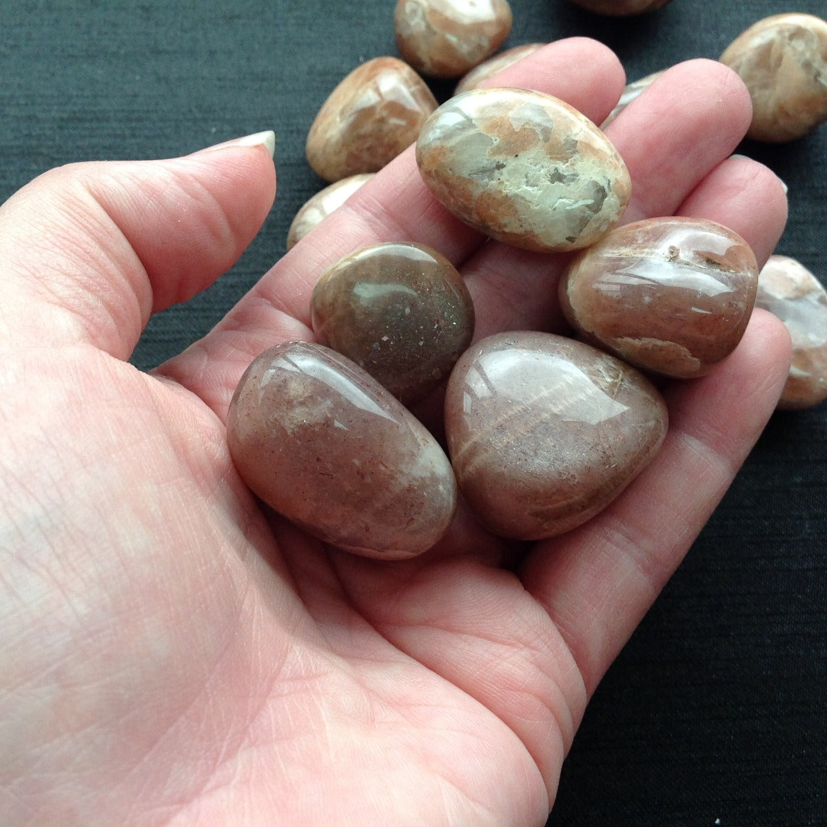 Peach Moonstone Tumbled - 200gms AA Peach Moonstone Tumbled - 200gms AA